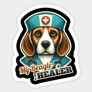 Beagle Nurse Sticker